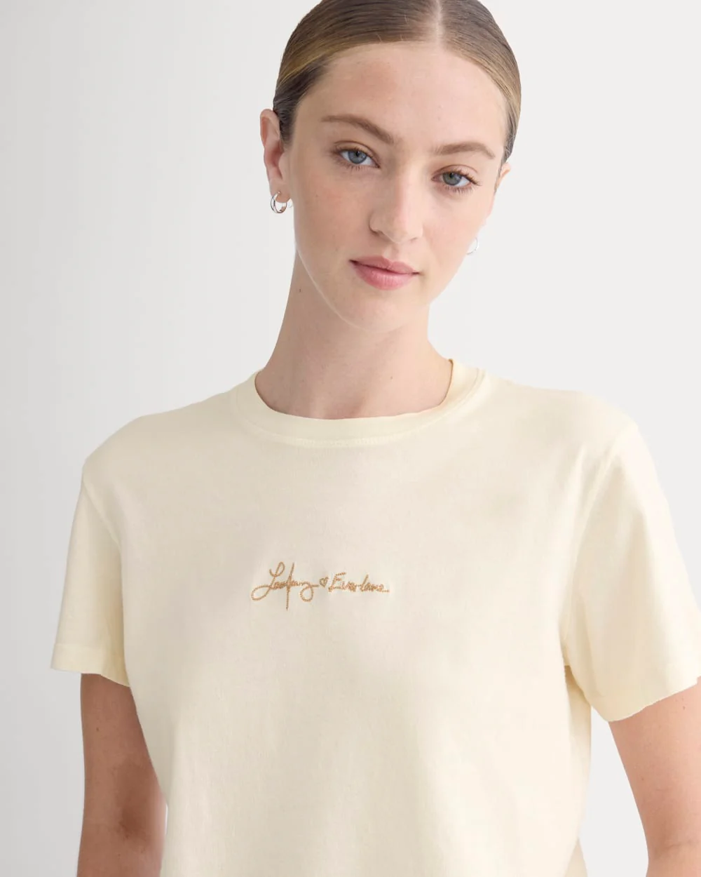 Everlane x The Laufey Foundation Box-Cut Tee | Bone - Image 4