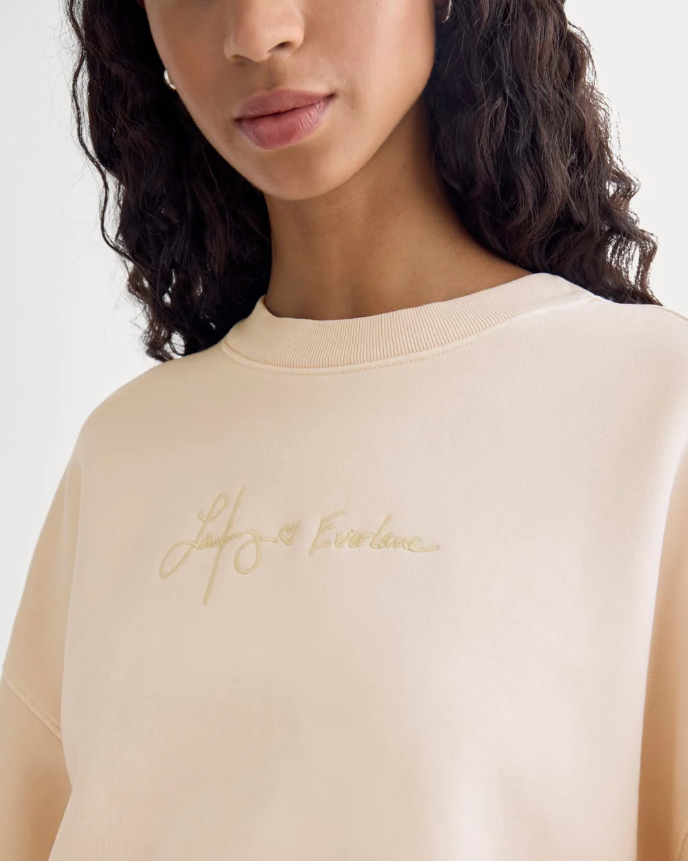 Everlane x The Laufey Foundation Cropped Sweatshirt | Pale Peony - Image 4