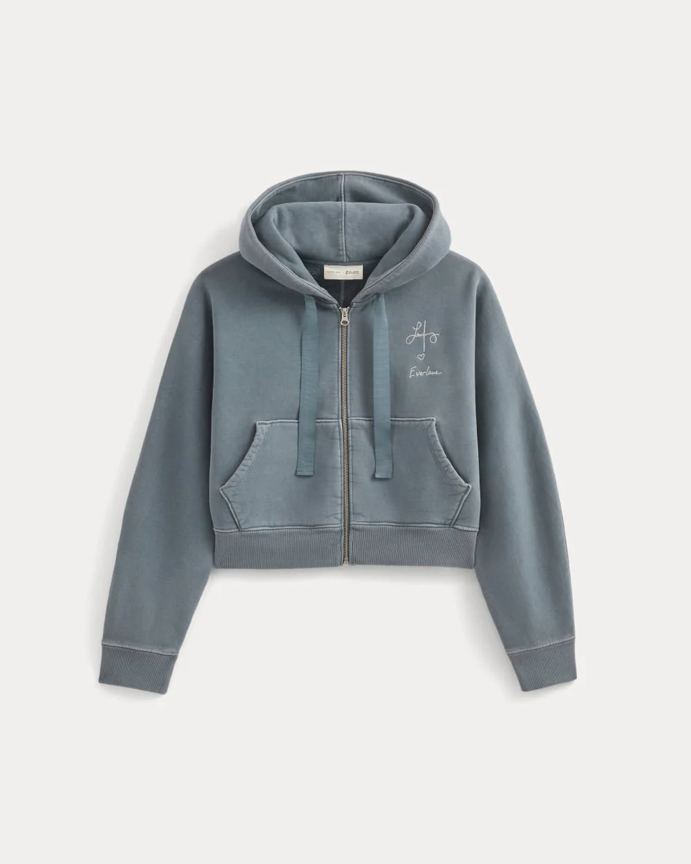 Everlane x The Laufey Foundation Cropped Full-Zip Hoodie | Vintage Indigo - Image 2