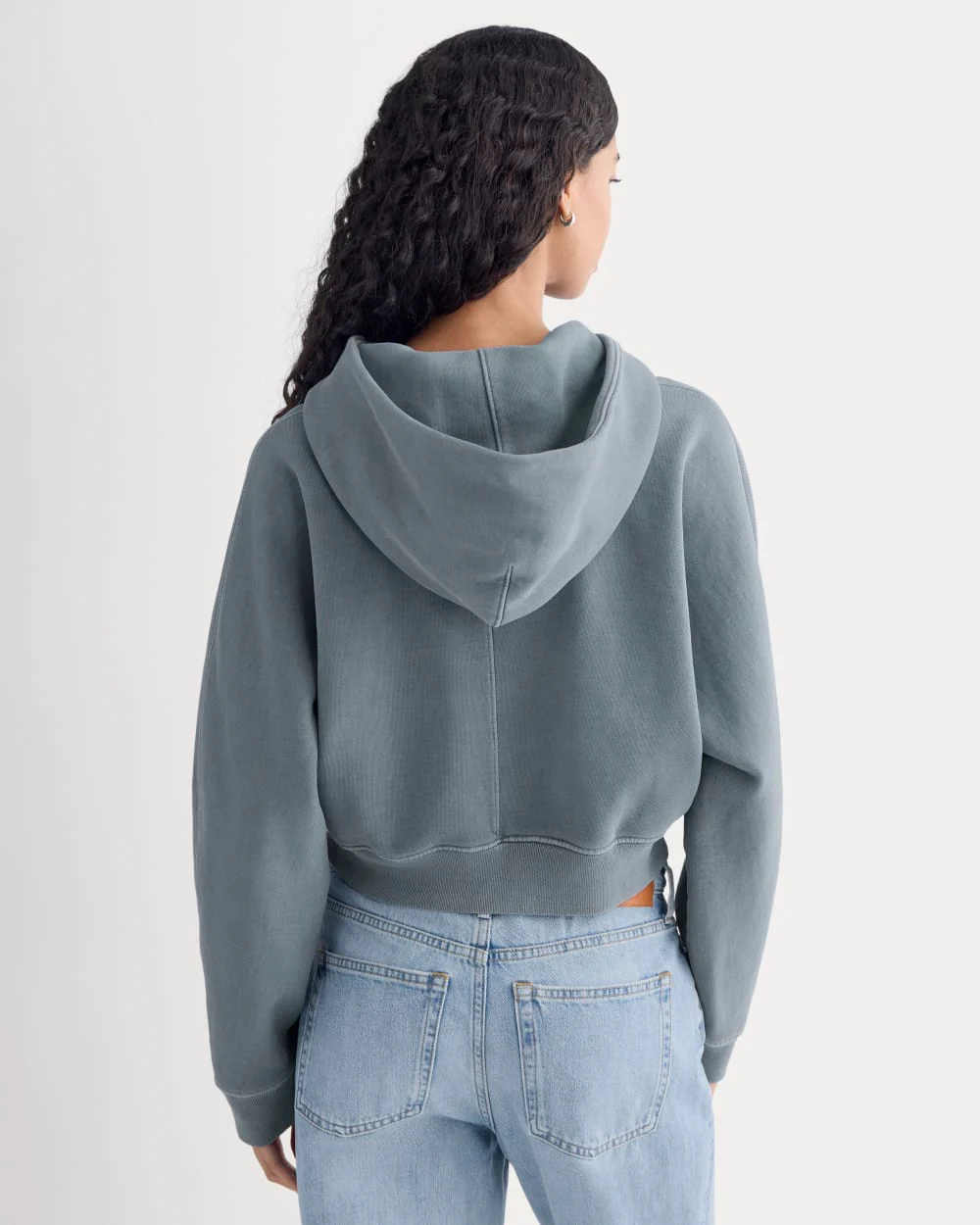 Everlane x The Laufey Foundation Cropped Full-Zip Hoodie | Vintage Indigo - Image 5