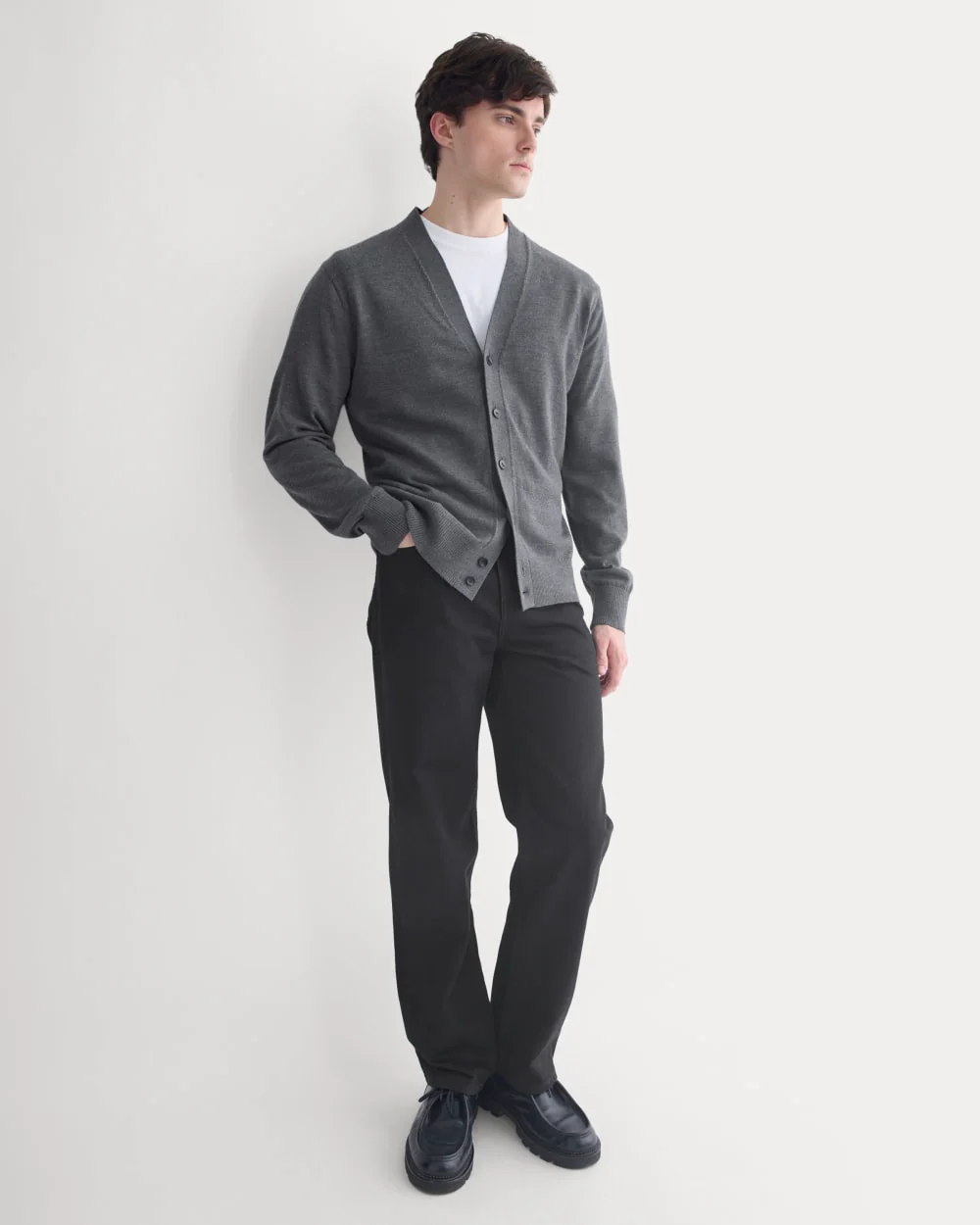 All-Year Cardigan | Heather Mid Charcoal - Image 3