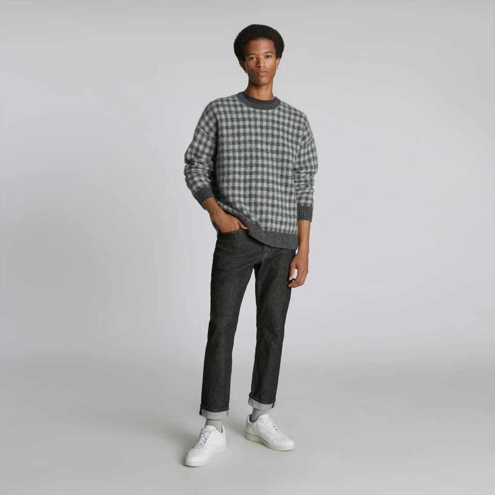 The Alpaca Crew | Light Heather Grey / Dark Charcoal Buffalo Check - Image 4