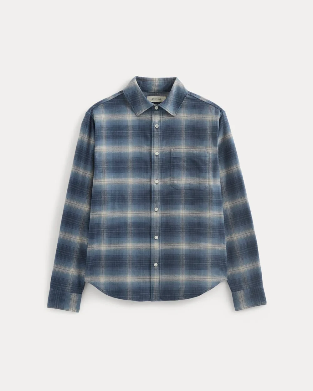 Brushed Flannel Shirt | Blue Ombre Plaid - Image 2