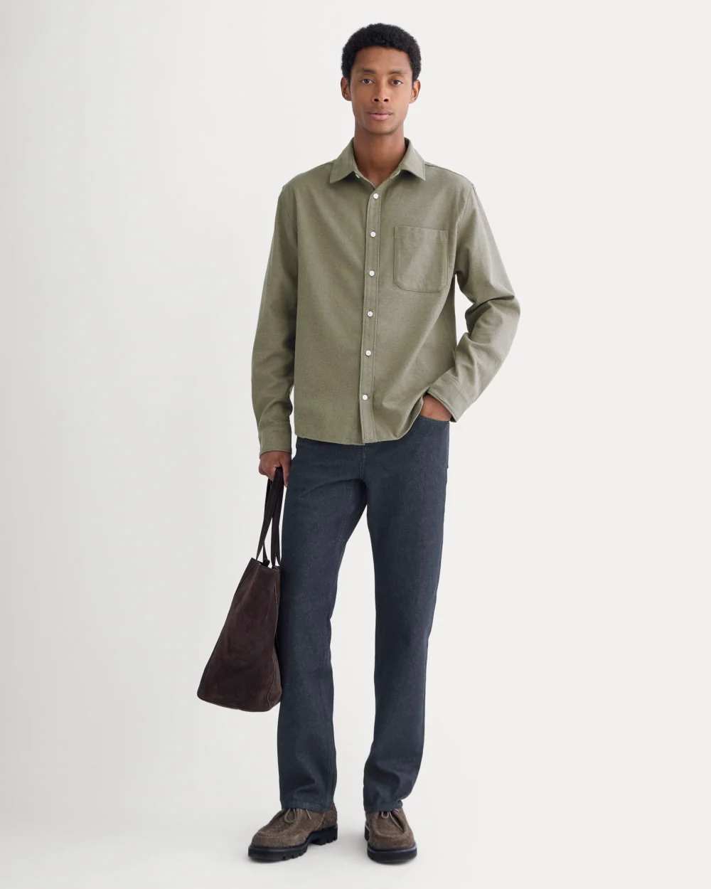 Brushed Flannel Shirt | Heathered Thyme - Image 3