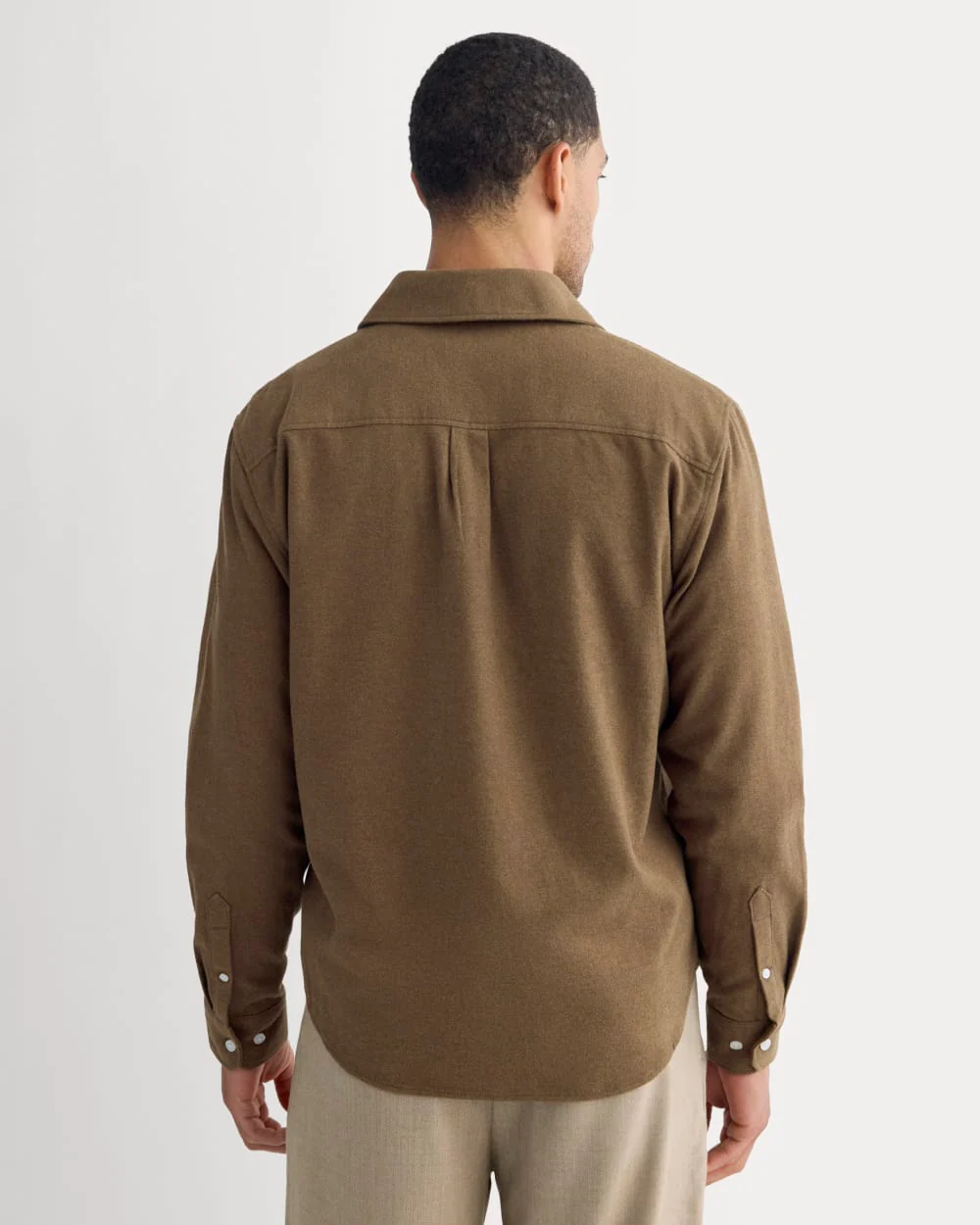 Brushed Flannel Shirt | Heathered Cocoa Brown - Image 5