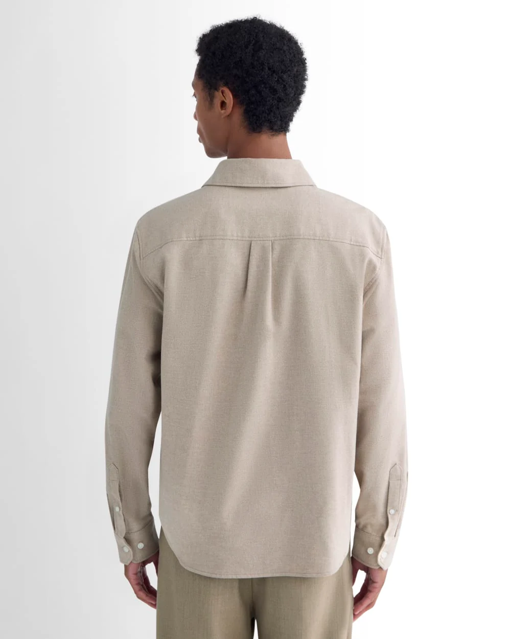 Brushed Flannel Shirt | Heathered Oatmeal - Image 5