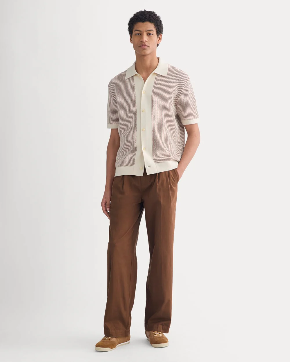 Button-Down Resort Polo | Birch/Brown - Image 4