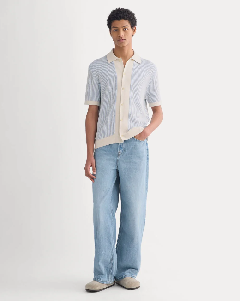 Button-Down Resort Polo | Light Heathered Oat/Open Air - Image 4