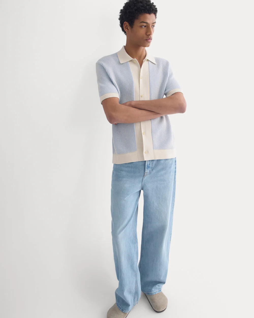 Button-Down Resort Polo | Light Heathered Oat/Open Air - Image 6