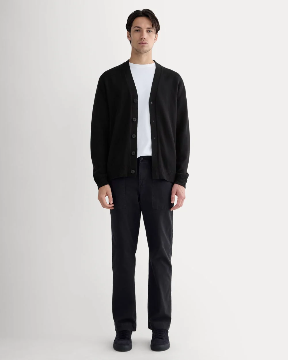 The Classic Cardigan in Everyday Cotton | Black - Image 3