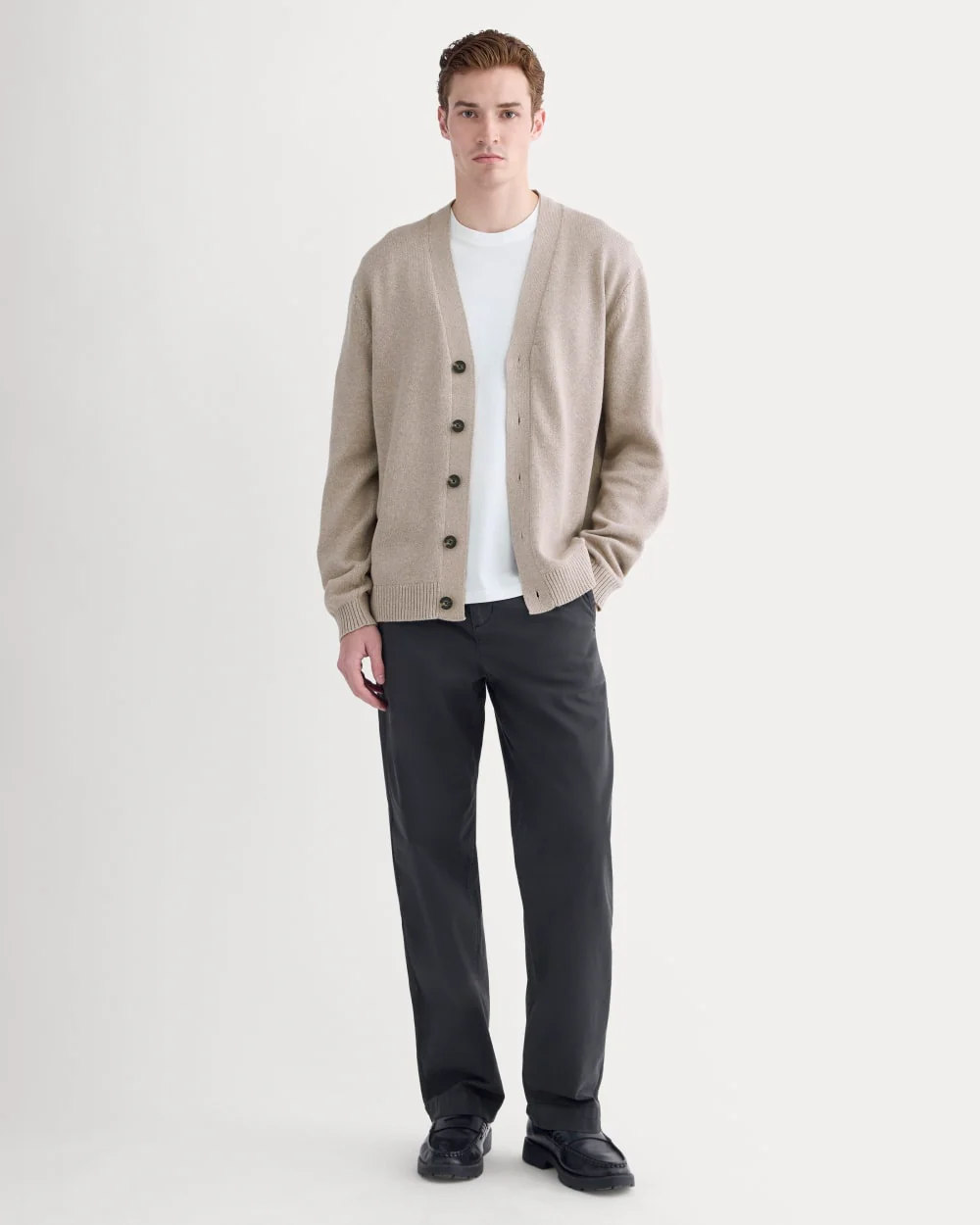 The Classic Cardigan in Everyday Cotton | Heathered Oatmeal - Image 3