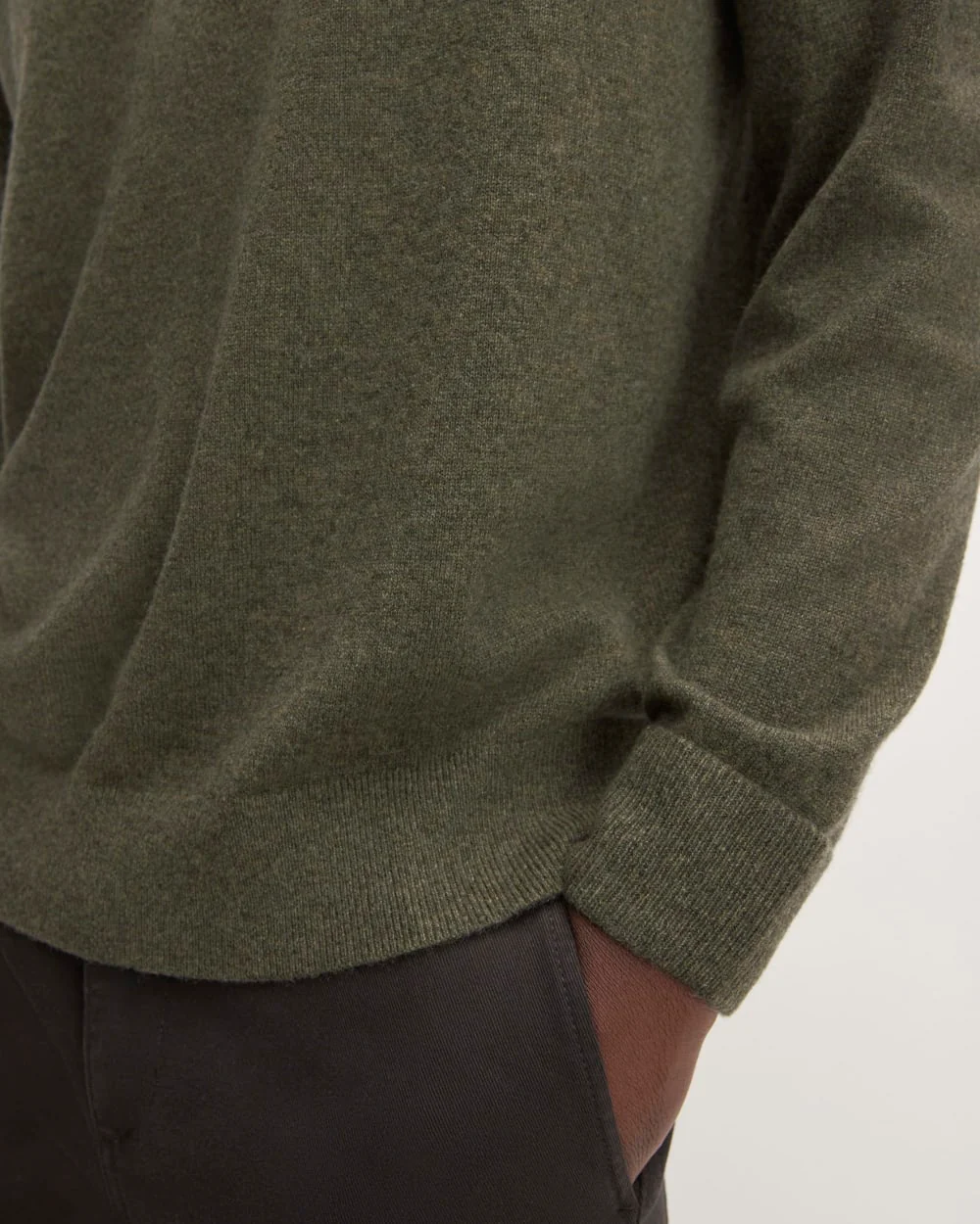 The Grade-A Cashmere Crew | Heathered Army Green - Image 5