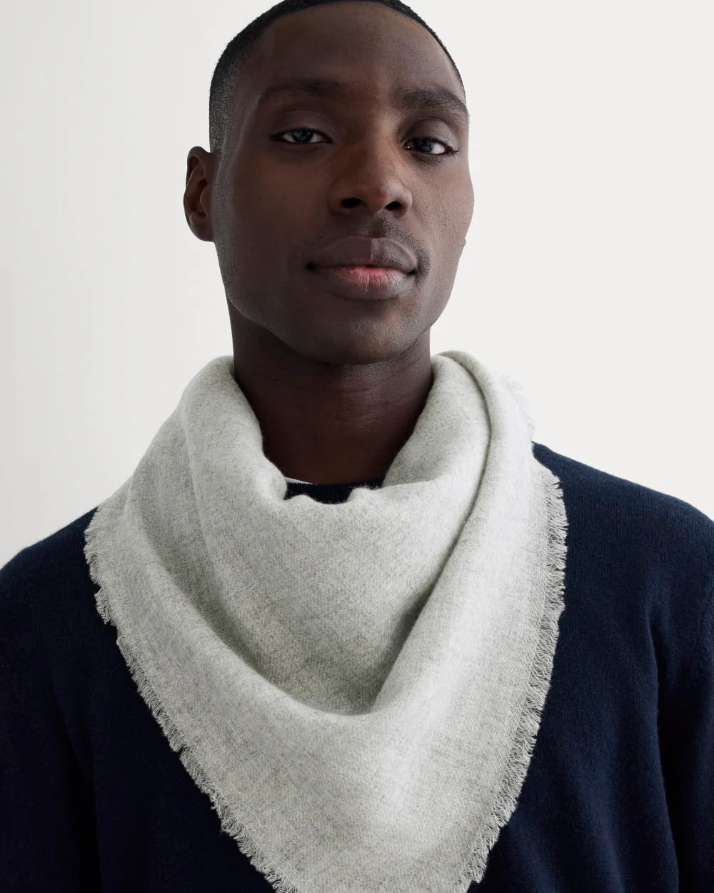 The Cashmere Feather Scarf | Heathered Grey - Image 3