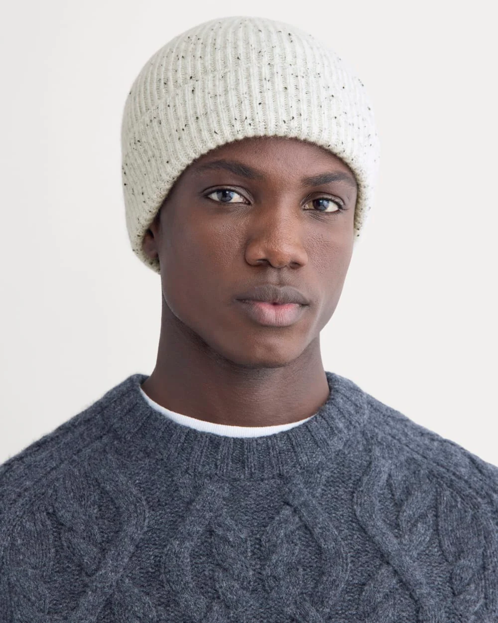 The Cashmere Ribbed Beanie | Frost Donegal - Image 2