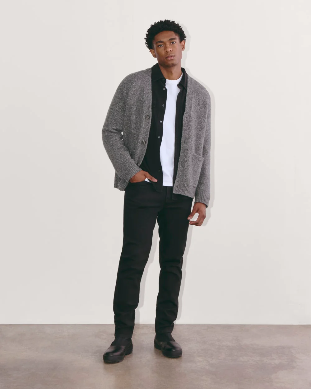 The Cloud Relaxed Cardigan | Heather Charcoal
