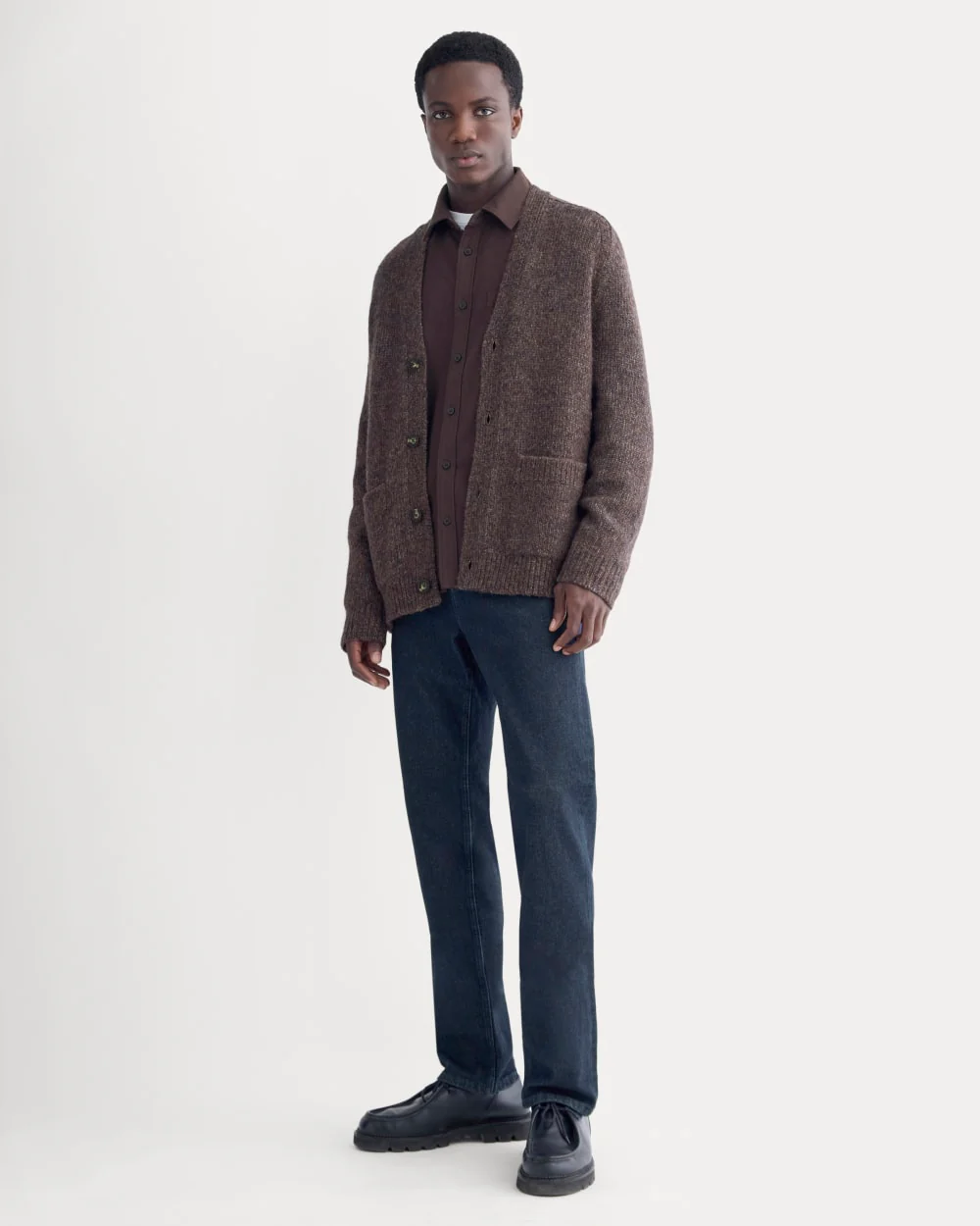 The Cloud Relaxed Cardigan | Heathered Burgundy - Image 3