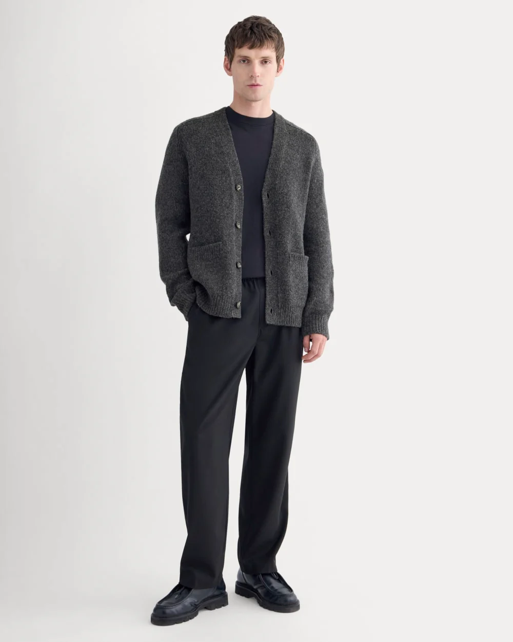 The Cloud Relaxed Cardigan | Heathered Soot - Image 3