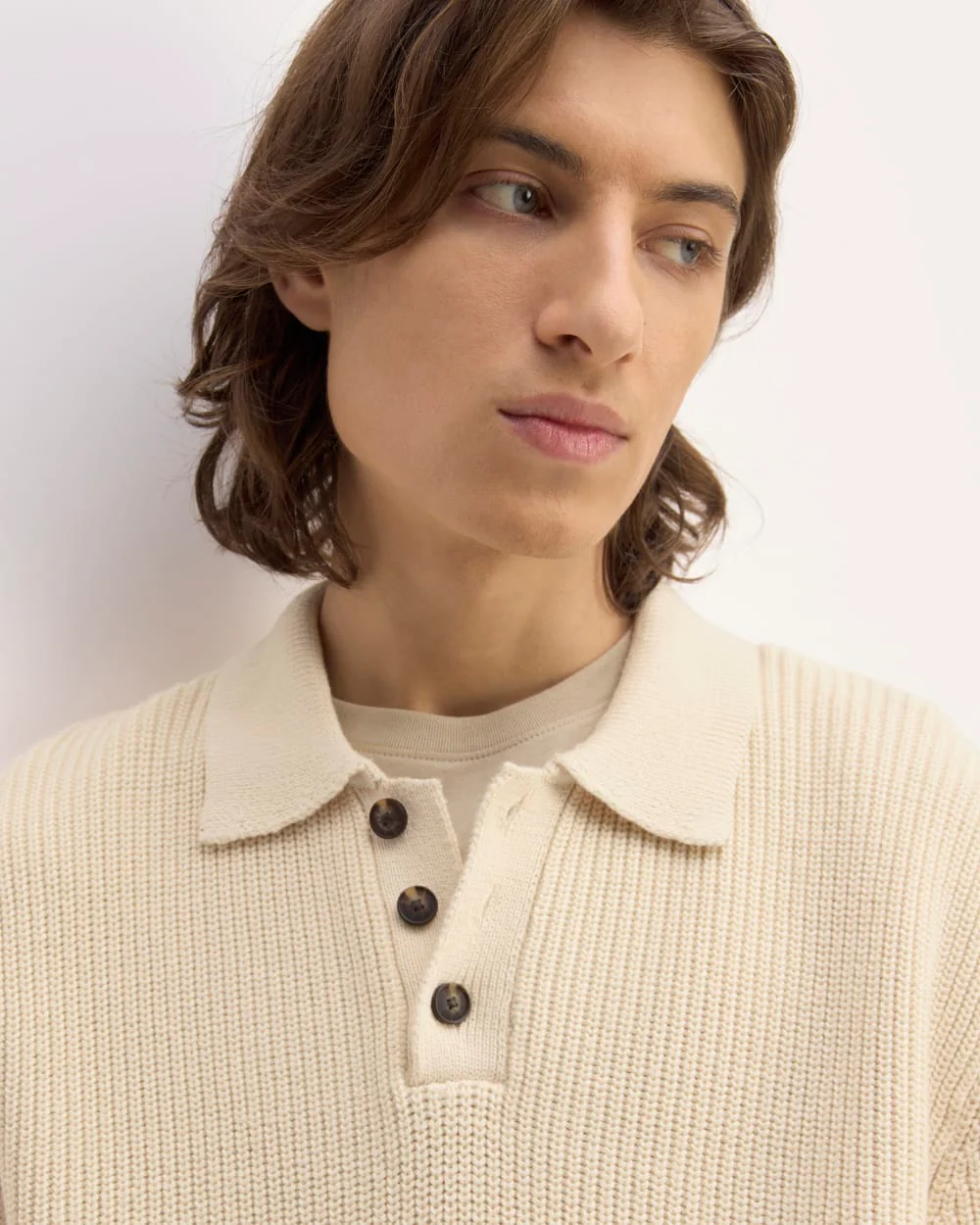 The Cotton Chunky Rib Polo | Canvas - Image 4