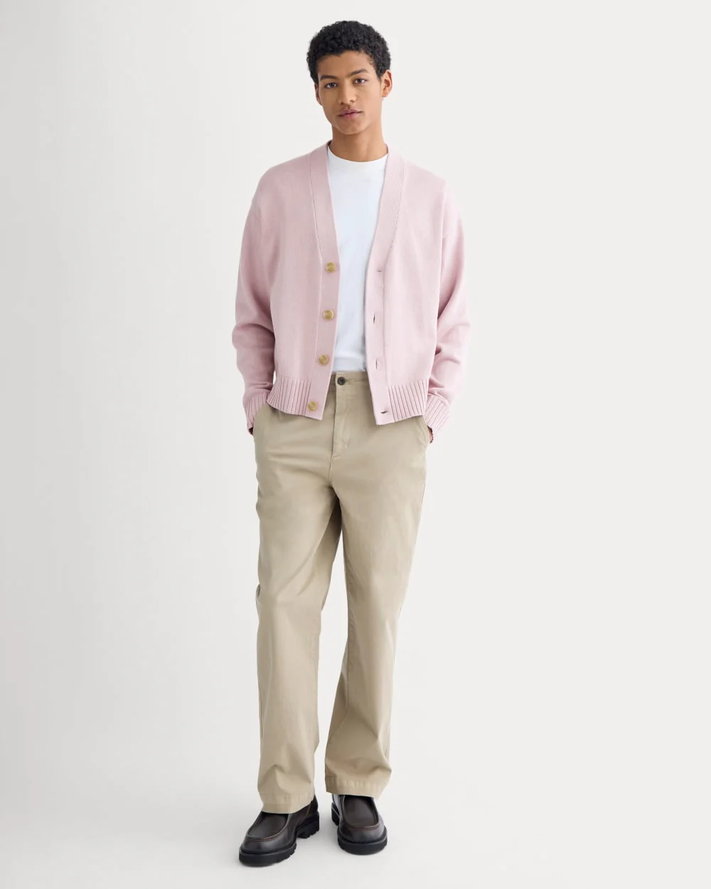 Cropped Cardigan in Everyday Cotton | Burnished Lilac - Image 3