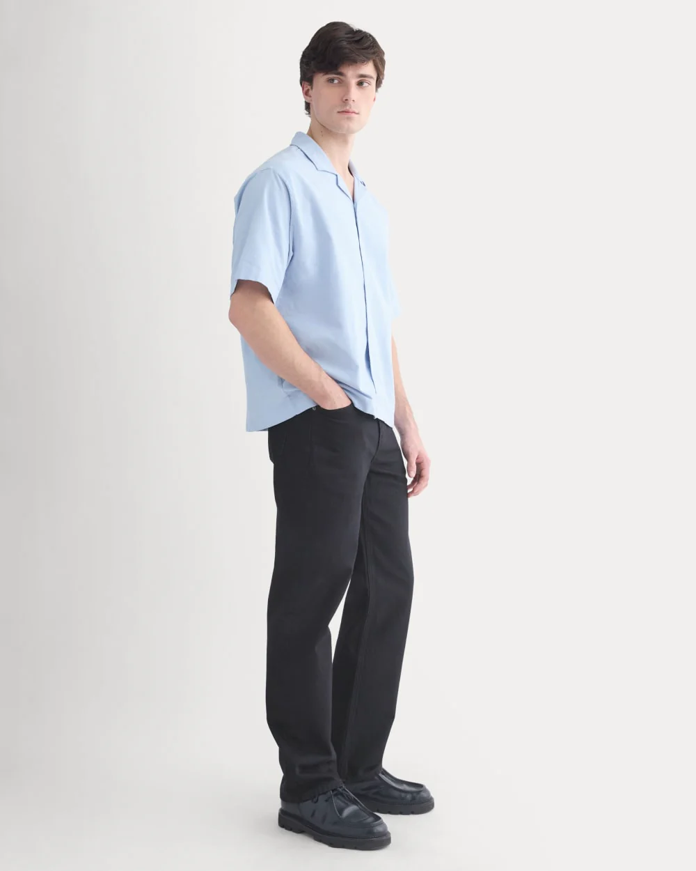 Cropped Resort Shirt | Light Blue - Image 3