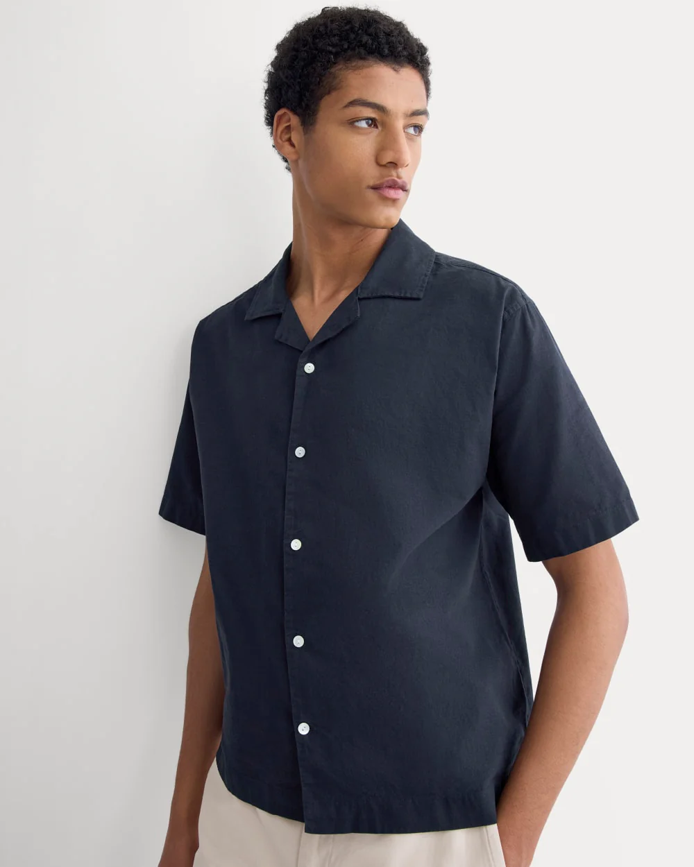 Cropped Resort Shirt | Navy