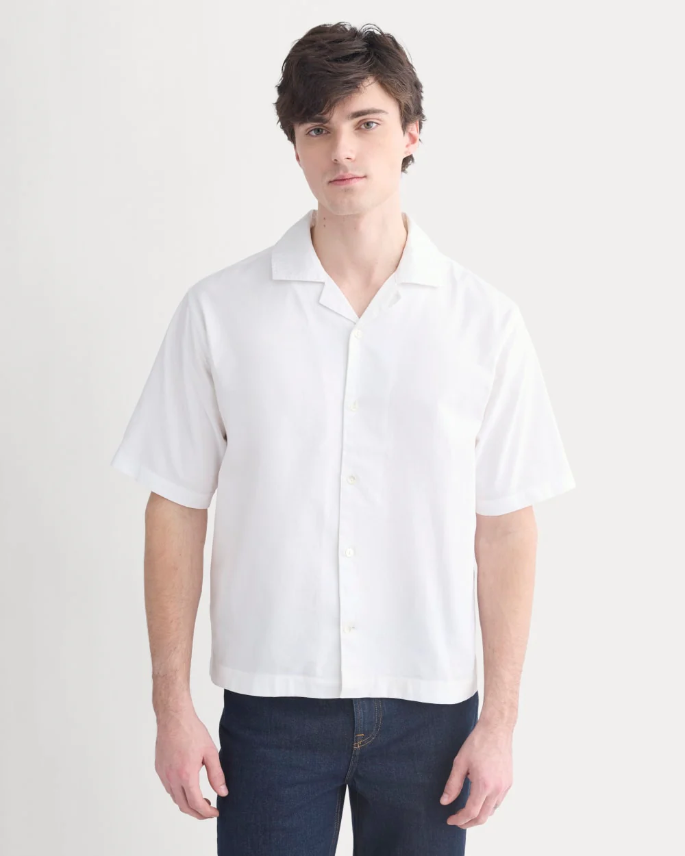 Cropped Resort Shirt | White