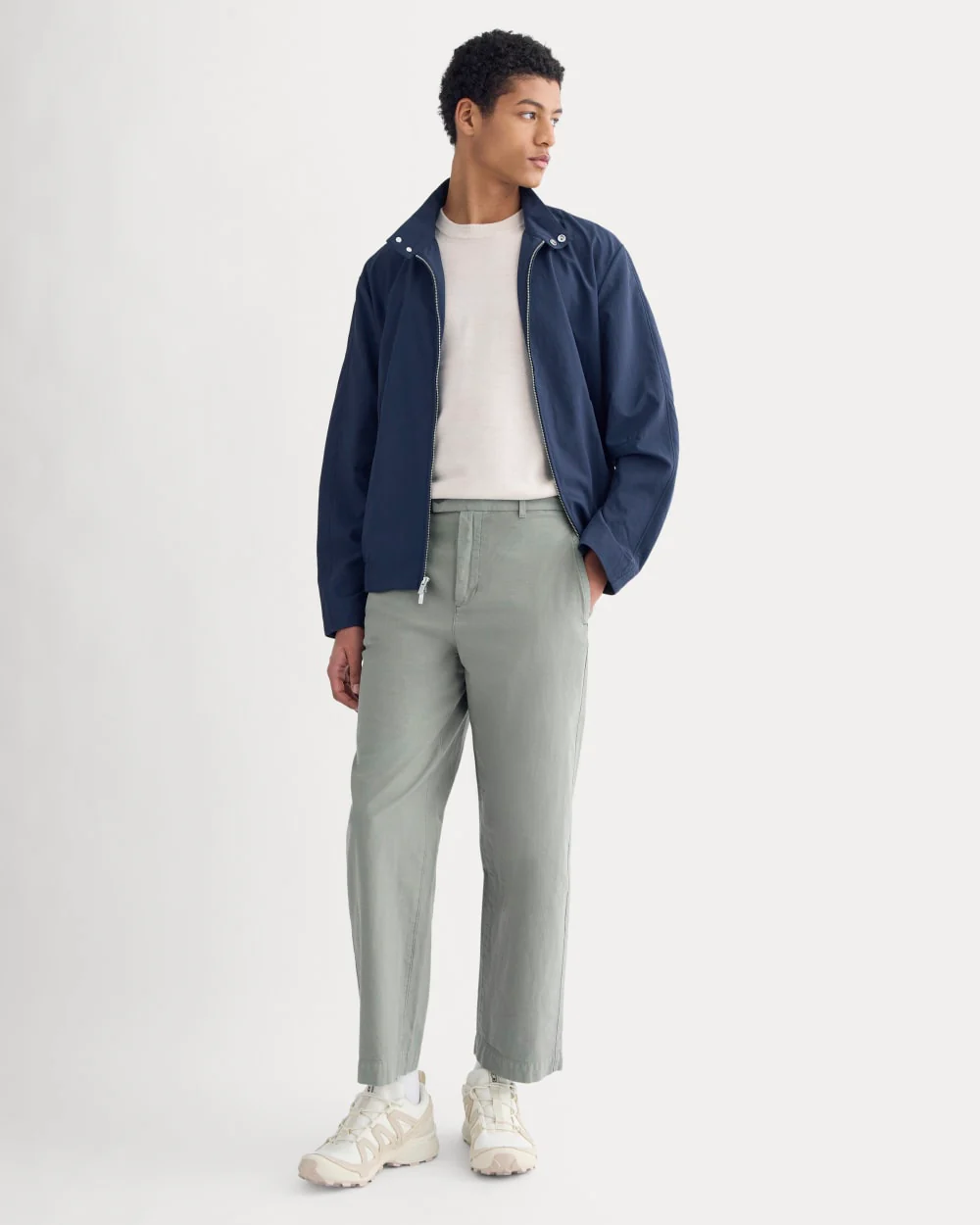 Cropped Slub Trouser | Agave Green - Image 3