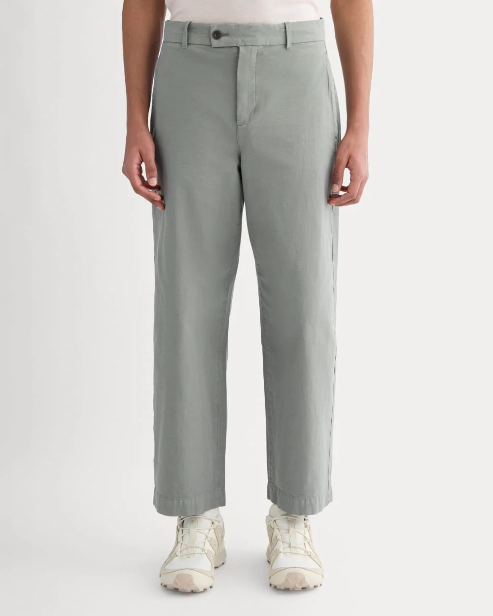 Cropped Slub Trouser | Agave Green - Image 4