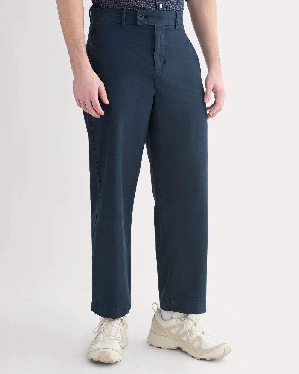 Cropped Slub Trouser | Deep Navy - Image 3