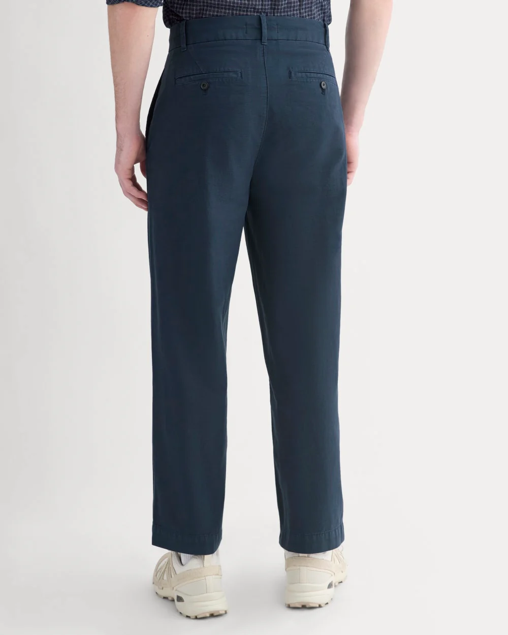 Cropped Slub Trouser | Deep Navy - Image 4
