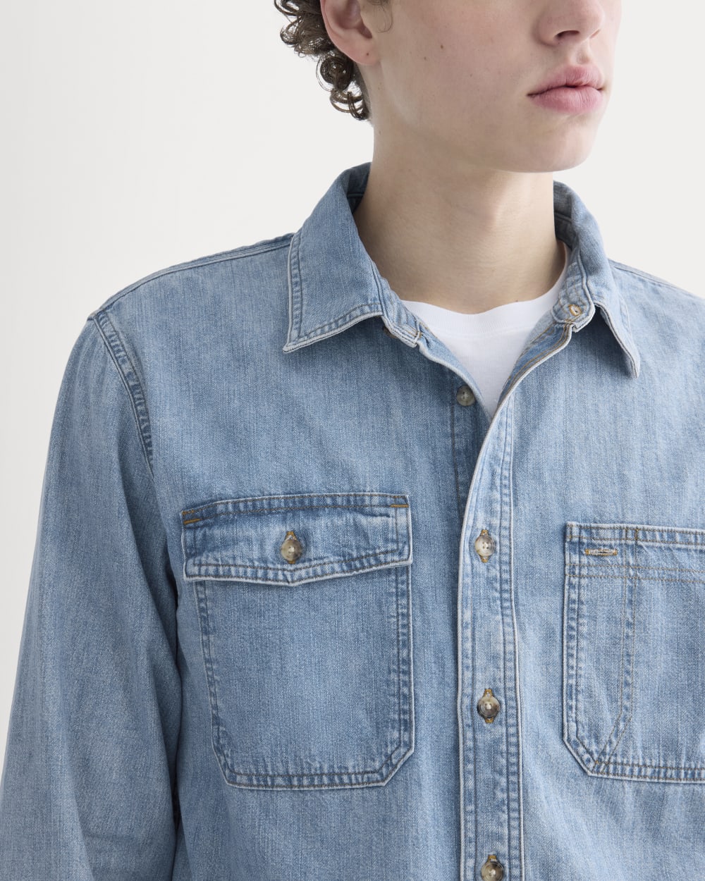 Denim Utility Shirt | Light Indigo - Image 3