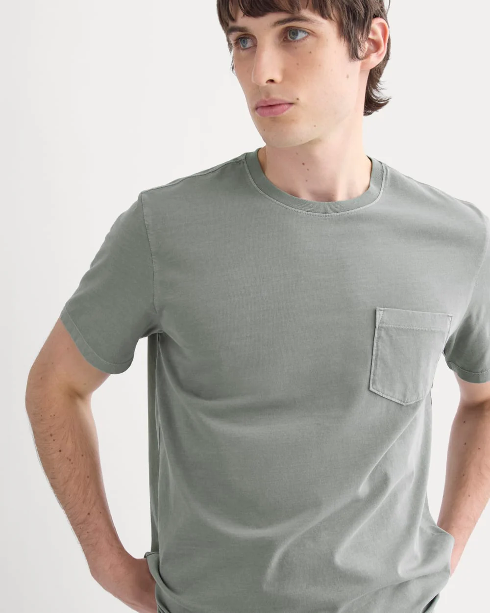The Essential Organic Garment-Dyed Crew | Agave Green - Image 4