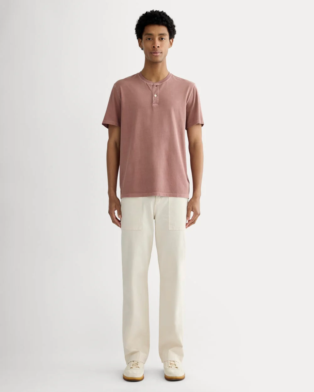 The Essential Organic Garment-Dyed Henley | Brown Garment Dye - Image 3