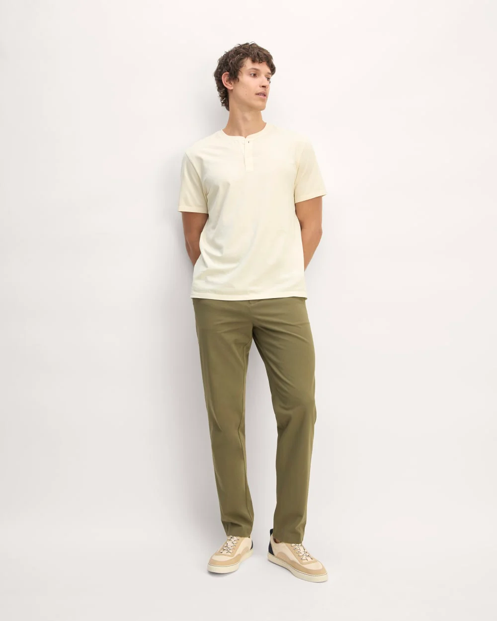 The Essential Organic Garment-Dyed Henley | Parchment - Image 3