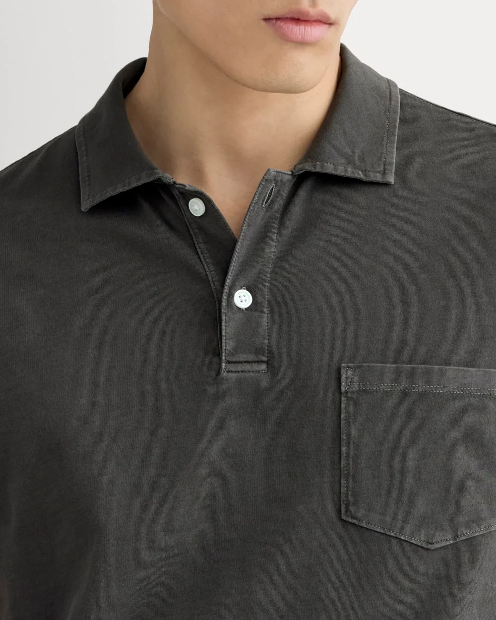 The Essential Organic Garment-Dyed Polo | Black - Image 4