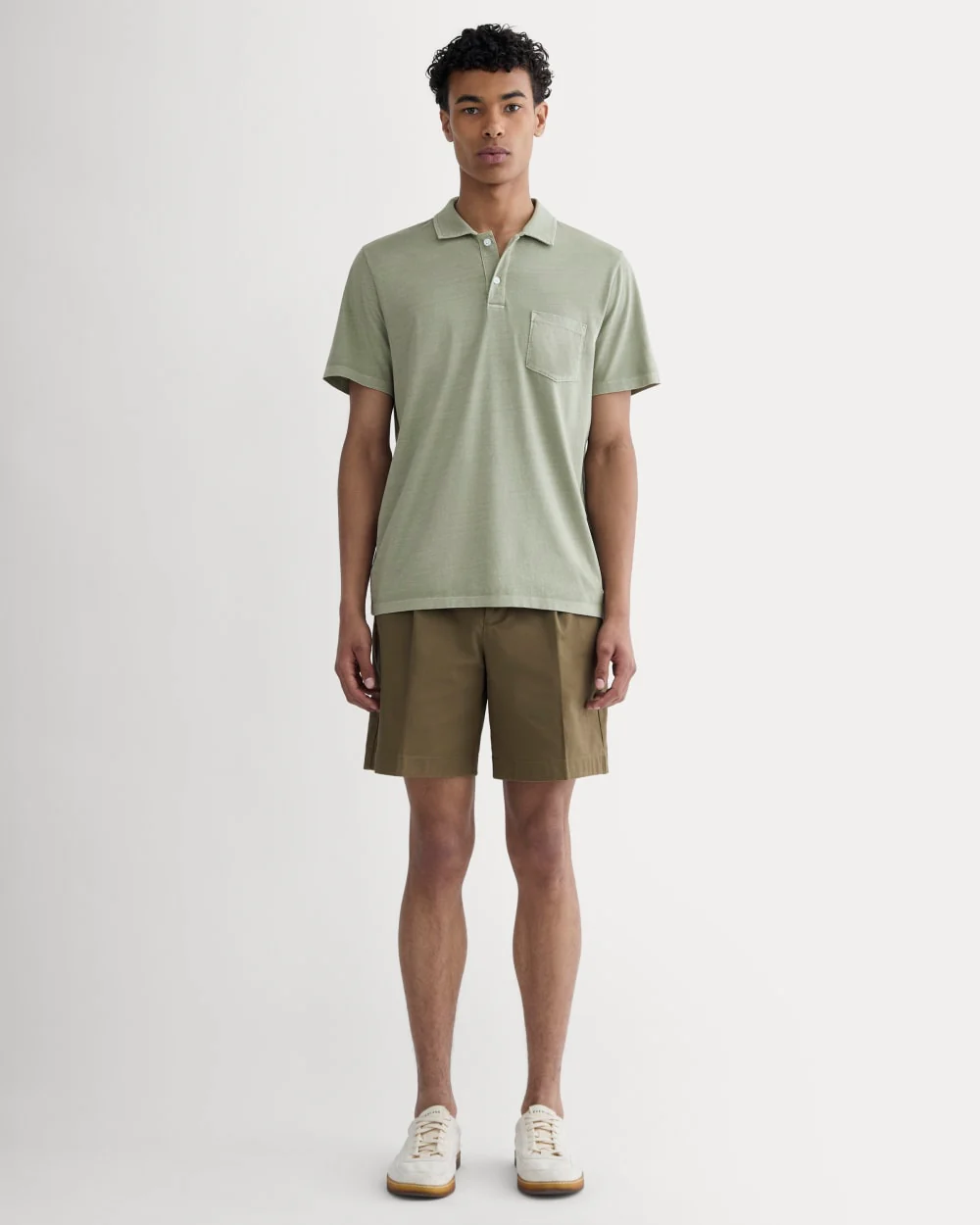 The Essential Organic Garment-Dyed Polo | Seagrass - Image 3