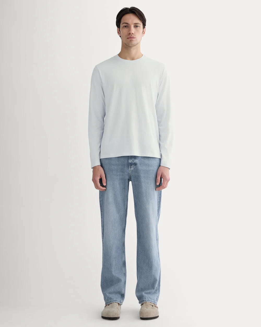 The Essential Organic Long-Sleeve Tee | Air Blue - Image 3