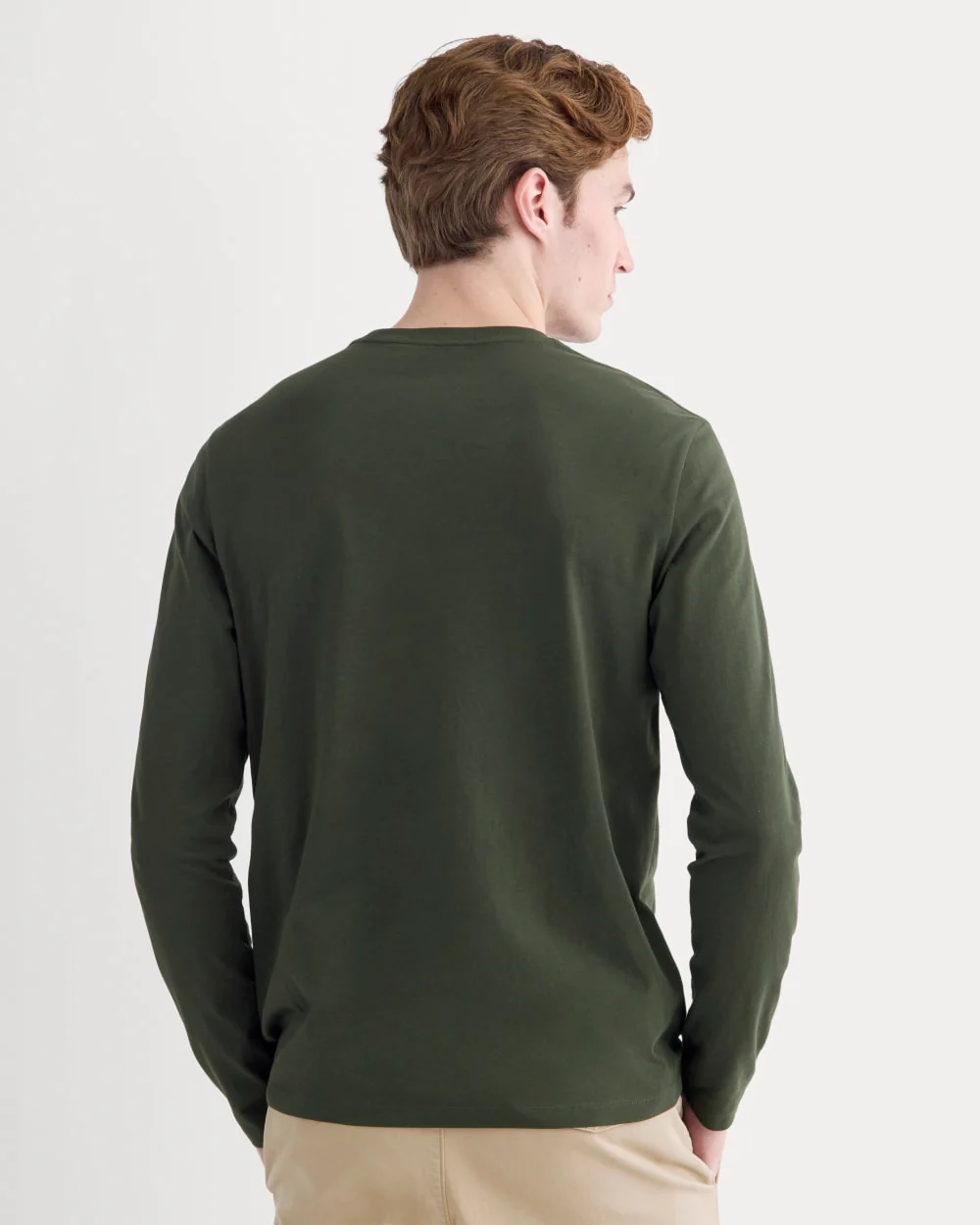 The Essential Organic Long-Sleeve Tee | Dark Green - Image 4