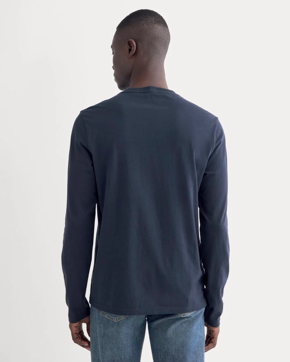The Essential Organic Long-Sleeve Tee | Deep Navy - Image 4