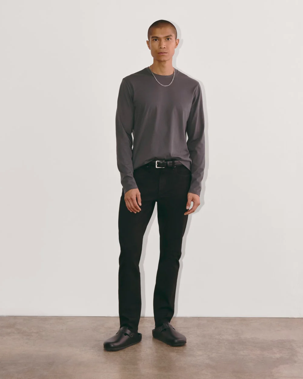 The Essential Organic Long-Sleeve Tee | Graphite - Image 2