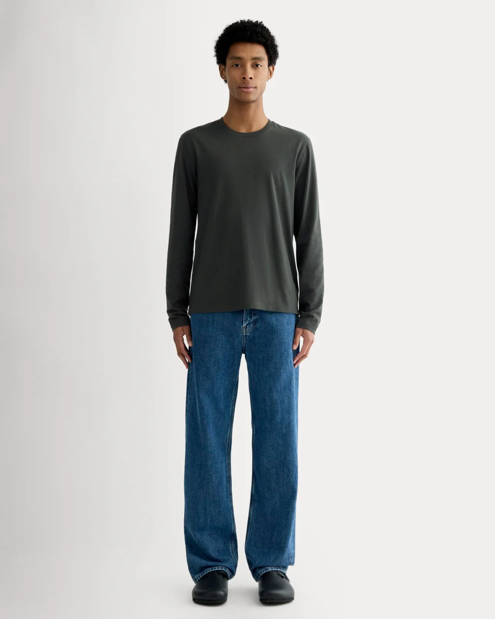 The Essential Organic Long-Sleeve Tee | Washed Black - Image 3