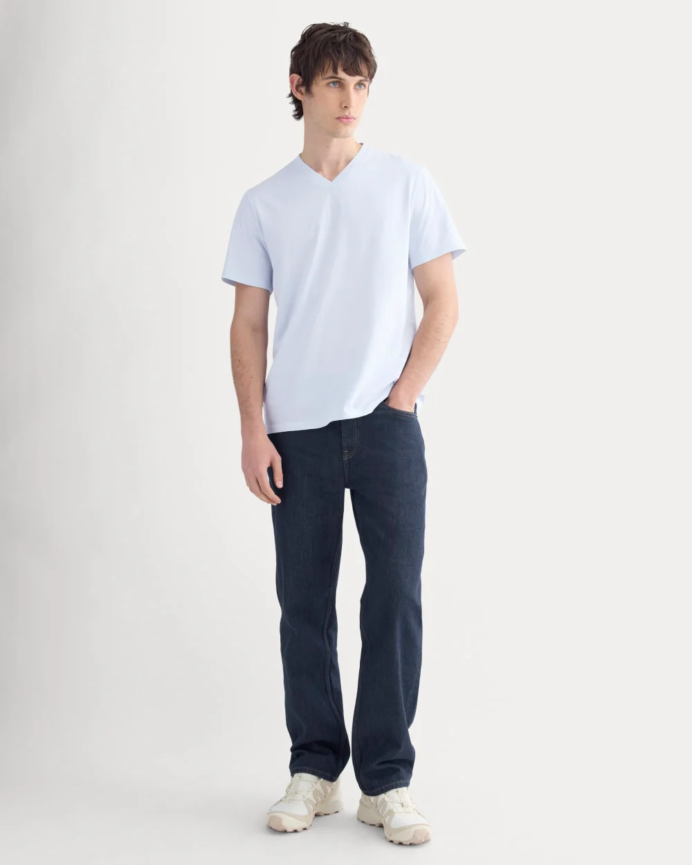 The Essential Organic V-Neck Tee | Skywriting - Image 3