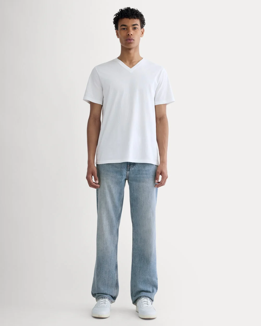 The Essential Organic V-Neck Tee | White - Image 3
