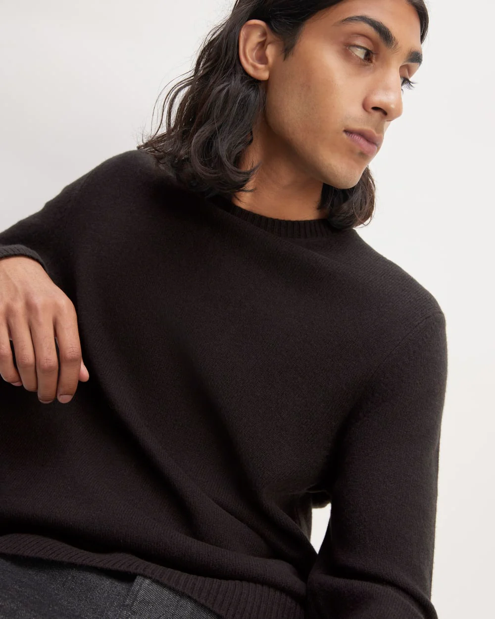 The Premium Merino Crew Neck Sweater | Black - Image 4