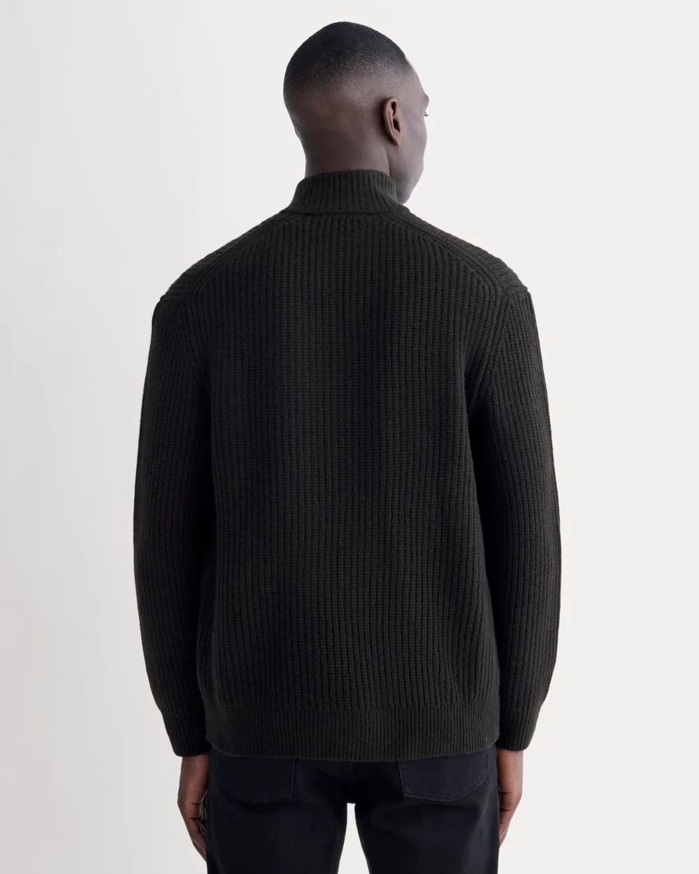 The Felted Merino Half-Zip Sweater | Black - Image 5