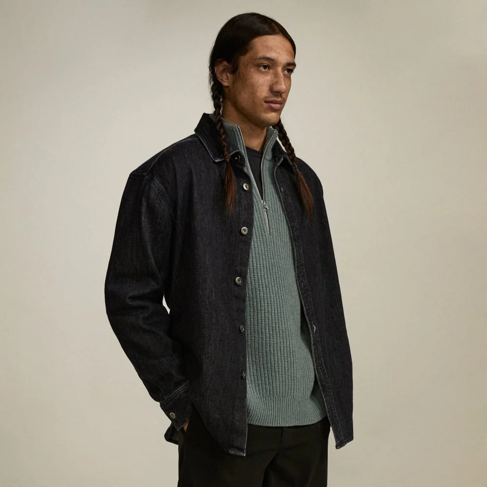 The Felted Merino Half-Zip Sweater | Storm Green - Image 5