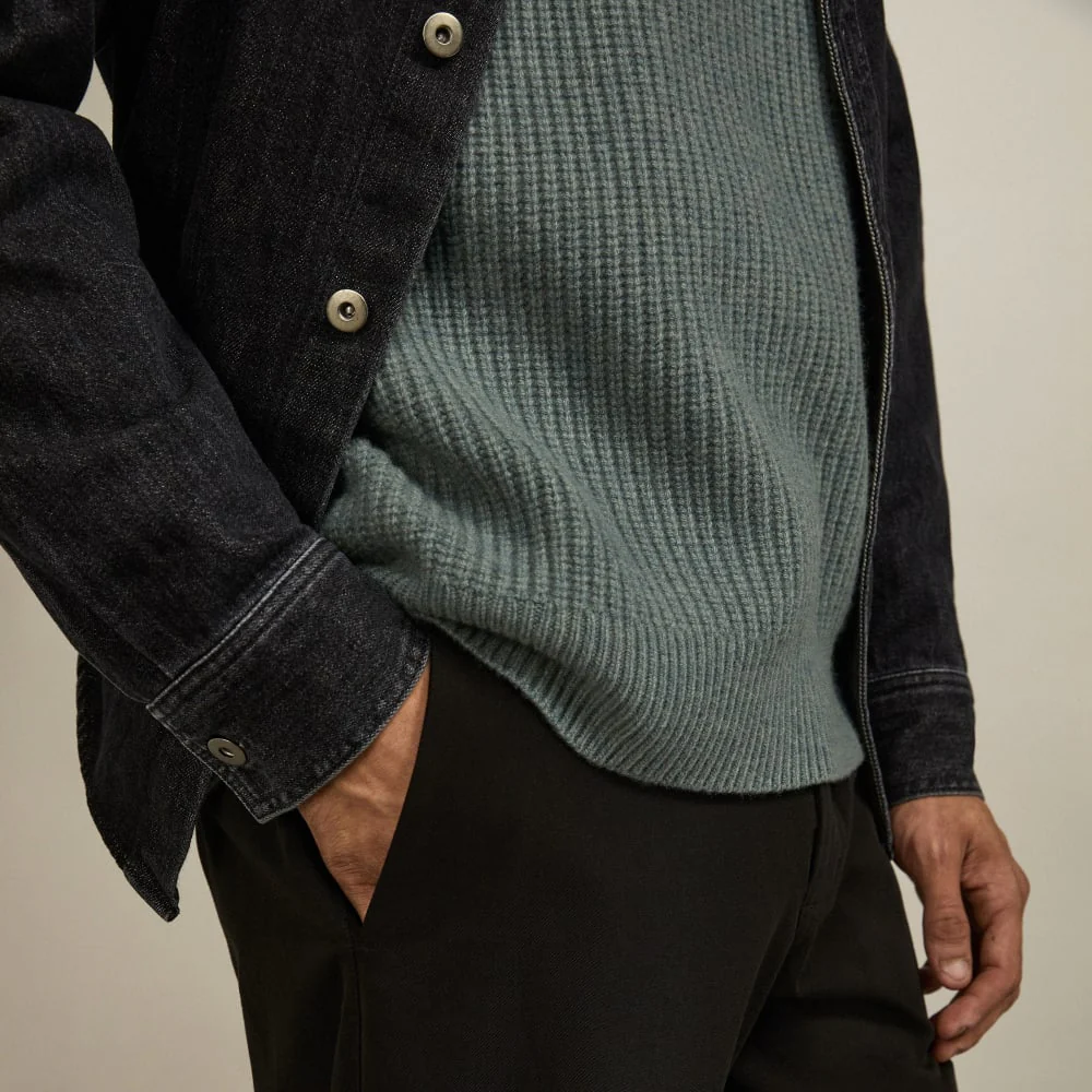 The Felted Merino Half-Zip Sweater | Storm Green - Image 6