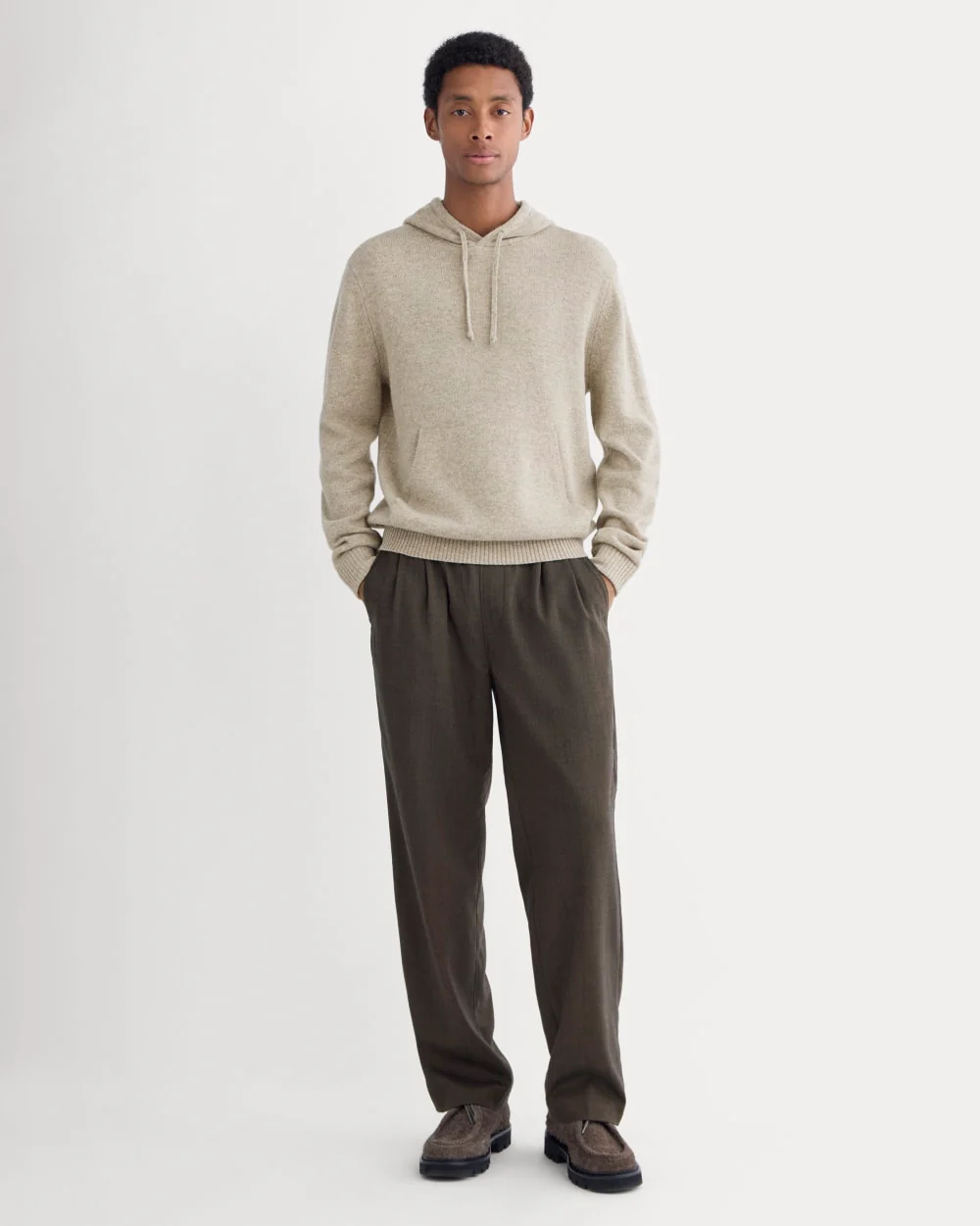 The Felted Merino Hoodie | Heather Gravel - Image 3