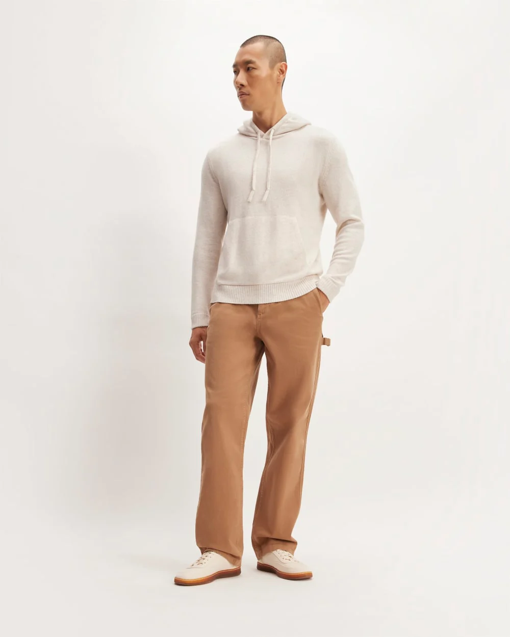The Felted Merino Hoodie | Heathered Oat - Image 3