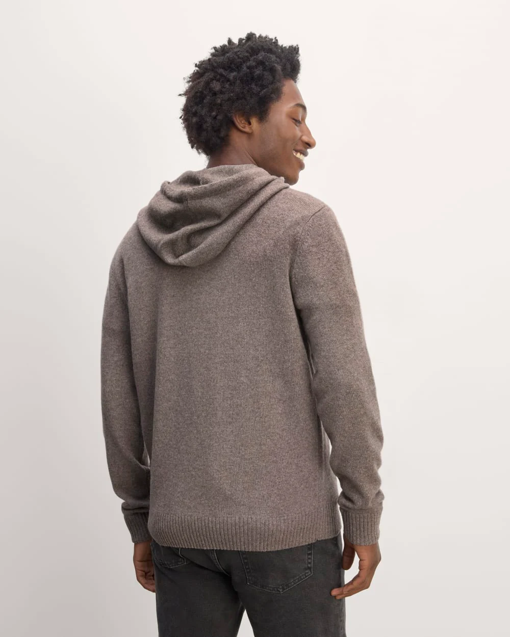 The Felted Merino Hoodie | Taupe Melange - Image 6